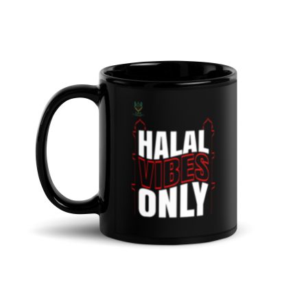 Halal Vibes Only Black Glossy Mug