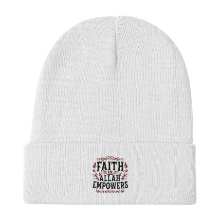 Faith In Allah Empowers Embroidered Beanie