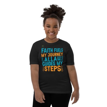 FAITH FUELS MY JOURNEY ALLAH GUIDES MY STEPS Youth Short Sleeve T-Shirt