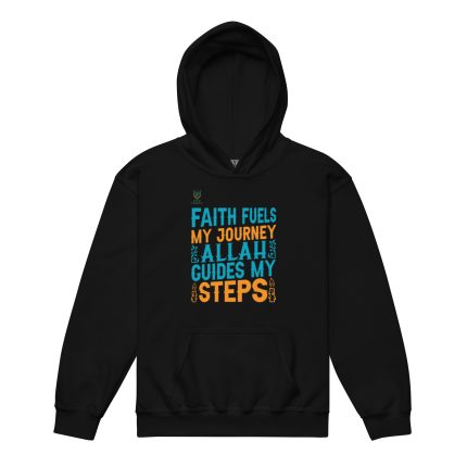 Faith Fuels My Journey Allah Guides My Step Youth heavy blend hoodie